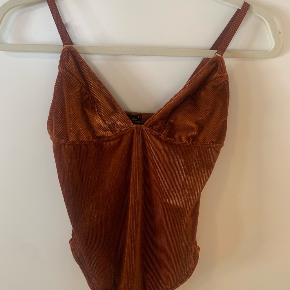 Urban Outfitters Velvet Ribbed Bodysuit